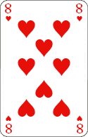 Pokerkarten: Herz Acht