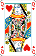 Pokerkarten: Herz Dame