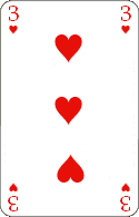 Pokerkarten: Herz Drei