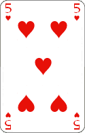 Pokerkarten: Herz Fnf