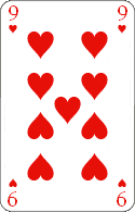 Pokerkarten: Herz Neun