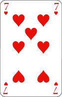 Pokerkarten: Herz Sieben
