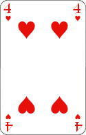 Pokerkarten: Herz Vier