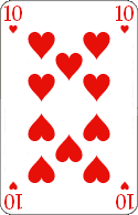 Pokerkarten: Herz Zehn