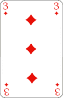 Pokerkarten: Karo Drei