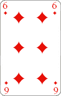 Pokerkarten: Karo Sechs