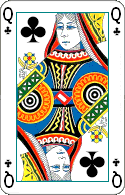 Pokerkarten: Kreuz Dame