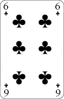 Pokerkarten: Kreuz Sechs