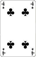 Pokerkarten: Kreuz Vier