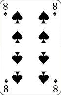Pokerkarten: Schaufel Acht