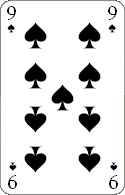 Pokerkarten: Schaufel Neun