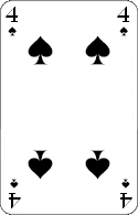 Pokerkarten: Schaufel Vier