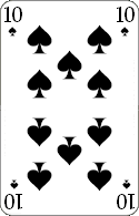 Pokerkarten: Schaufel Zehn